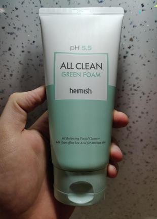 Очищувальна пінка для обличчя heimish all clean green foam ph 5.5, 150 мл2 фото