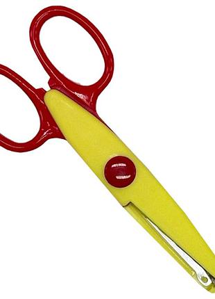 Ножницы детские "craft" 1606a(yellow-red) с фигурным лезвием