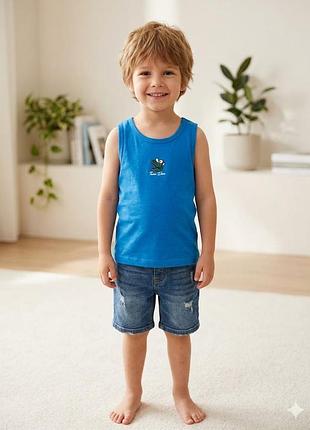 Летняя майка для мальчика primark 3-4, 7-8 лет синего цвета 6773