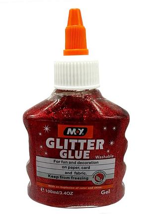 Клей декоративний "металік glitter" dscn4619(red) 100 мл