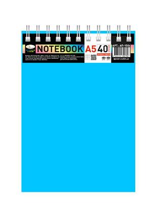 Блокнот а5 в-бп5-40(light-blue) 40 листов, пружина сверху