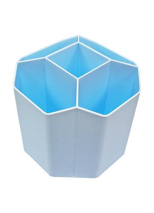 Стакан для ручек на 5 отделений wxs-2 пластик голубой