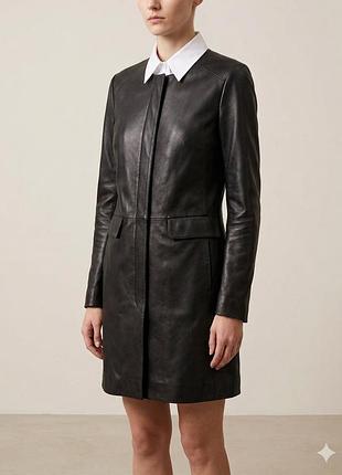 Стильне шкіряне пальто-жакет massimo dutti