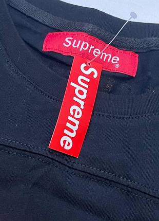 Лонгслив supreme чорна 3