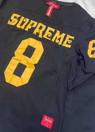 Лонгслив supreme чорна 4