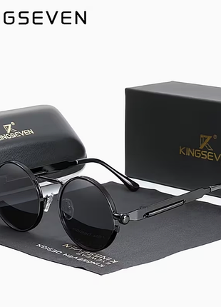 Готические стимпанк очки kingseven круглые винтажные черные унисекс