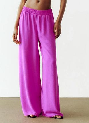 Штани палаццо кольору фуксії zara xl