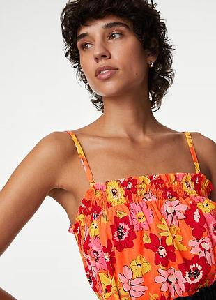 🧡 яскравий літній топ m&s collection | розмір xl 🌸
