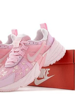 Кроссовки nike v2k runtekk light pink flowers арт 15463