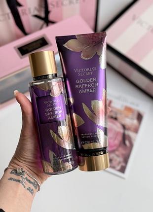 Спрей та лосьйон для тіла golden saffron amber victoria’s secret