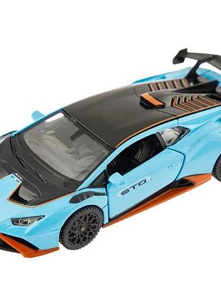 Дитяча автомодель "lamborghini huracan sto" rastar 64300 блакитний, масштаб 1:32