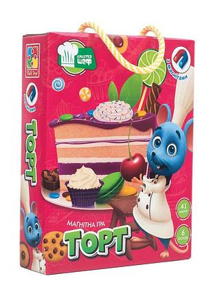 Детская настольная игра вкусности vt3004 магнитная "торт"(укр)