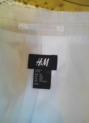 Мужской пиджак h&m 100% лен.3 фото