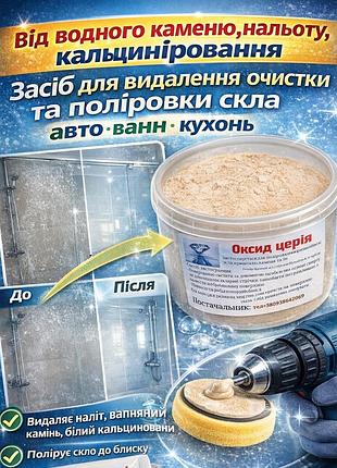 Від водного каменю,нальоту, кальциніровання засіб для видалення очистки та поліровки скла