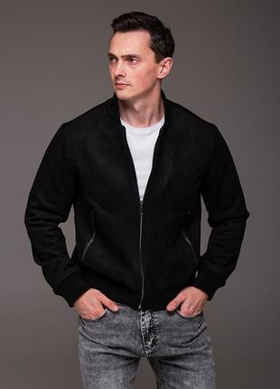 Черная замшевая куртка "trendy" воротник стойка