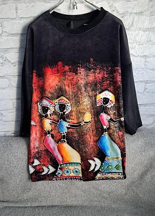 Велюровое платье туника размер l-xl