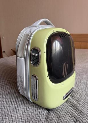 Petkit рюкзак-переноска breezy2 smart cat carrier green для кошек и собак весом до 8 кг