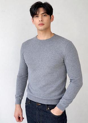 Кофта светр cavalli class men’s small grey crew neck sweater soft cashmere cotton blend