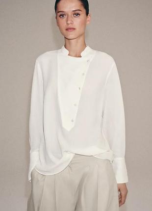 Струяющаяся рубашка с кокеткой zw collection