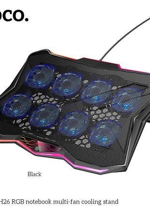 Кулер для ноутбука hoco rgb 10rgb mode, 8 fans, 2usb, 17"|