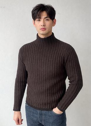 Светр в рубчик vintage italian ribbed knit sweater men l brown wool blend made in italy gorpcore
