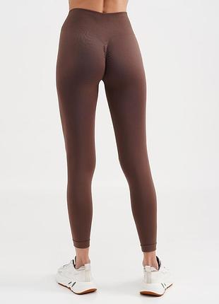 Легінси жіночі giulia leggings shape з push-up ефектом та широким поясом, deep taupe, розмір s/m коричневі шоколадні