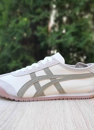Жіночі кросівки asics onitsuka tiger mexico 66 beige brown бежеві з хакі