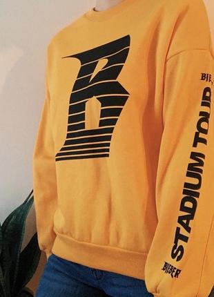 Жовта толстовка світшот justin bieber 2017 stadium tour small, divided