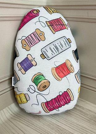Портновская подушечка для вто needle craft овальная с швейным рисунком