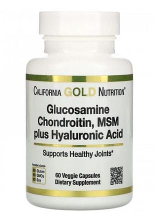 Глюкозамин, хондроитин, мсм и гиалуроновая кислота (glucosamine chondroitin, msm plus hyaluronic acid), california gold nutrition,