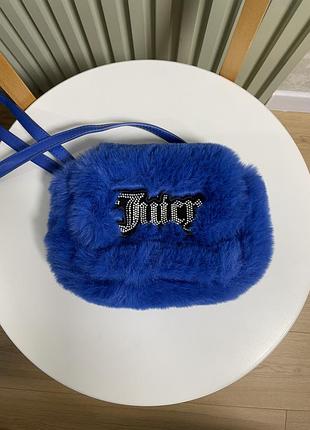 Хутряна сумочка juicy couture cиня через плече