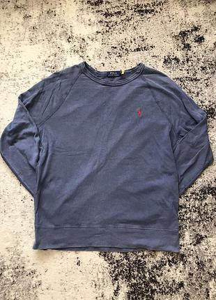 Стильный свитшот ralph lauren размера l в синем цвете. (оригінал)