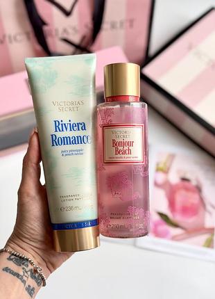 Спрей bonjour beach та лосьйон rivera romance victoria’s secret