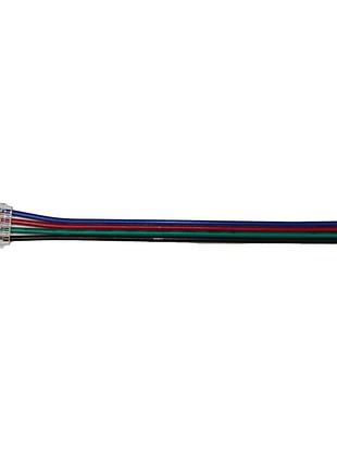 Коннектор прямой 10 мм лента-провод rgb ip20 с проводом 15см, прозрачный