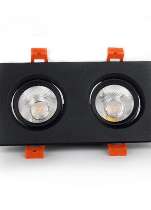 Led светильник потолочный двойной 5wx2 4100к, угол поворота 45°, черный