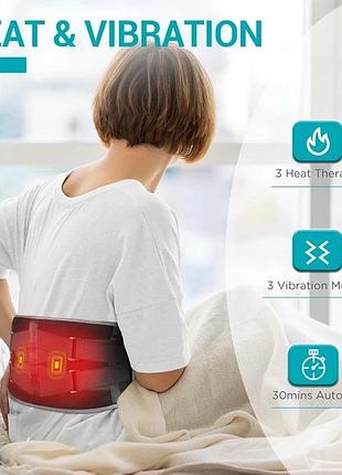 Пояс-грілка comfytemp з масажером для спини та живота: бездротовий, акумулятор 5000 маг