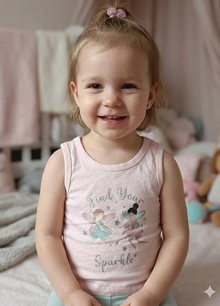 Майка для дівчинки primark 2-3, 3-4, феї рожевого кольору 6772