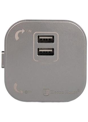 Розетка трековая двойная usb 2.4 а, unique elegance pandora (серебро)