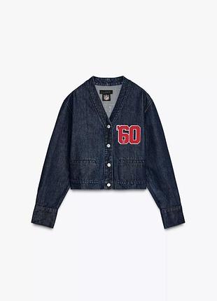 Джинсова верхня сорочка trf з командою nfl "патріоти" zara
