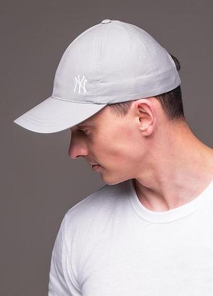 Мужская кепка коттон new york yankees серая