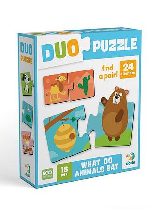Пазл dodo duo 24 елементи - хто що їсть 300691