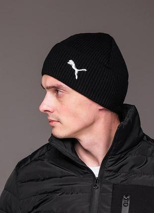 Шапка мужская puma белая лого