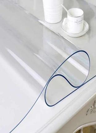 Мягкое стекло прозрачная силиконовая скатерть на стол soft glass защита для мебели 1.7х1.0м (толщина 1.5мм)