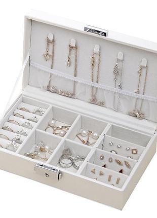 Шкатулка для украшений casegrace sp-01155 white ювелирных изделий драгоценностей 7шт