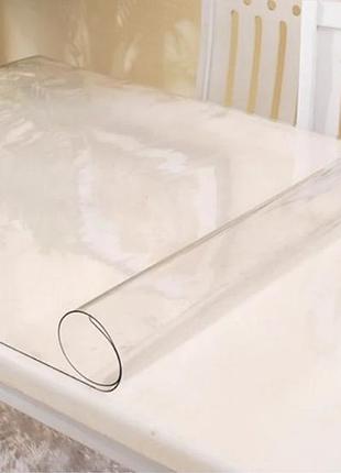 Мягкое стекло прозрачная силиконовая скатерть на стол soft glass защита для мебели 4.0х1.0 м толщина 1.5мм