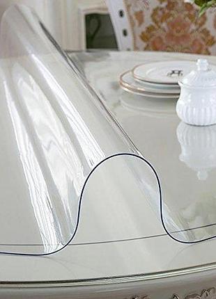 Мягкое стекло прозрачная силиконовая скатерть на стол soft glass защита для мебели 1.4х1.0 м (тощина 1.5мм)
