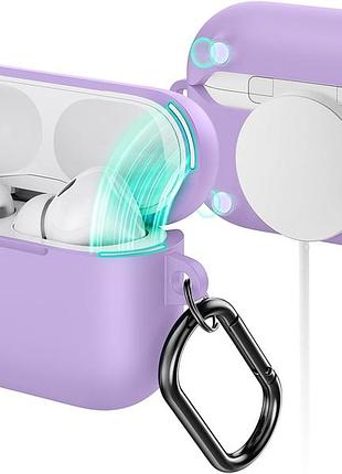 Чехол esr halolock для airpods pro 1/2 поколения, совместимый с magsafe, магнитная крышка, противоударная защита, фиолетовый