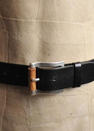 Ремень пасок классический кожаный tiberio ferretti leather belt black brown - 75 - на пояс 68-78 см