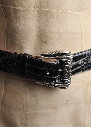 Ремень пасок классический кожаный tiberio ferretti leather belt black snake - 75 - на пояс 68-78 см