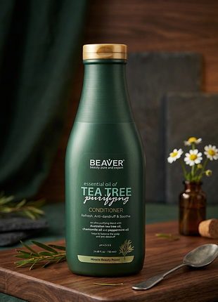 Кондиционер для жирных волос beaver tea tree purifying conditioner с маслом чайного дерева 730 мл